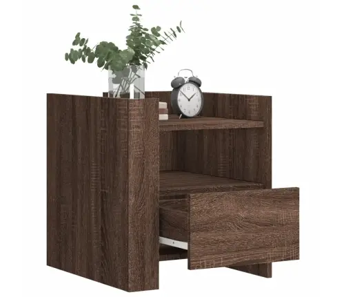 Naktsskapītis, Ozolkoka Krāsa, 45X50X50 Cm, Inženierijas Koks Vidaxl