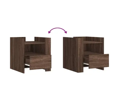 Naktsskapītis, Ozolkoka Krāsa, 45X50X50 Cm, Inženierijas Koks Vidaxl