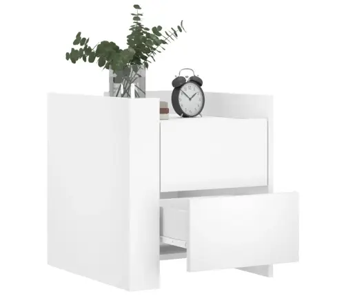Naktsskapītis, Balts, 45X50X50 Cm, Inženierijas Koks Vidaxl