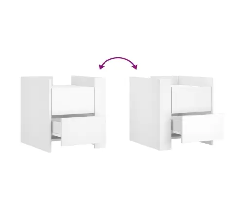 Naktsskapītis, Balts, 45X50X50 Cm, Inženierijas Koks Vidaxl