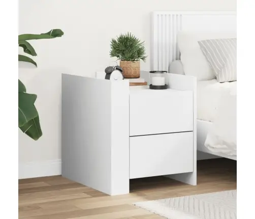 Naktsskapītis, Balts, 45X50X50 Cm, Inženierijas Koks Vidaxl