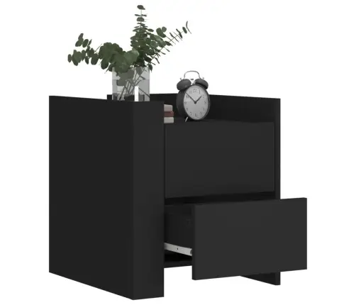 Naktsskapītis, Melns, 45X50X50 Cm, Inženierijas Koks Vidaxl