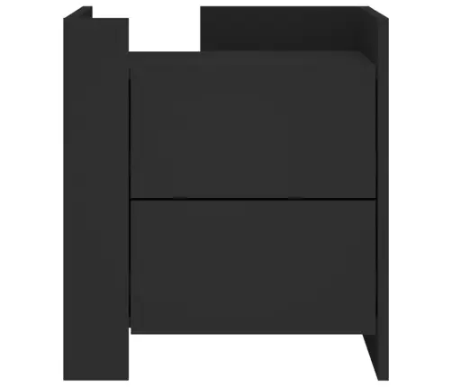 Naktsskapītis, Melns, 45X50X50 Cm, Inženierijas Koks Vidaxl