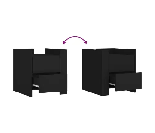 Naktsskapītis, Melns, 45X50X50 Cm, Inženierijas Koks Vidaxl