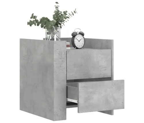 Naktsskapītis, Betona Pelēks, 45X50X50 Cm, Inženierijas Koks Vidaxl