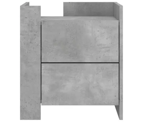 Naktsskapītis, Betona Pelēks, 45X50X50 Cm, Inženierijas Koks Vidaxl