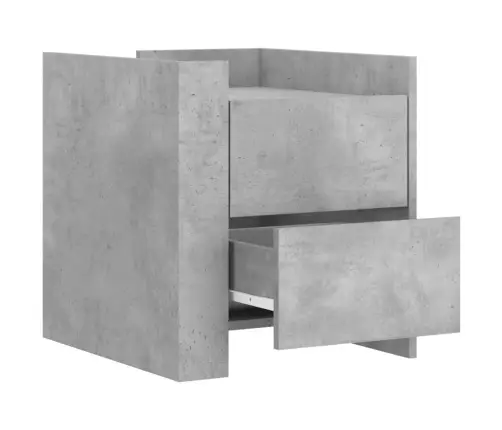 Naktsskapītis, Betona Pelēks, 45X50X50 Cm, Inženierijas Koks Vidaxl
