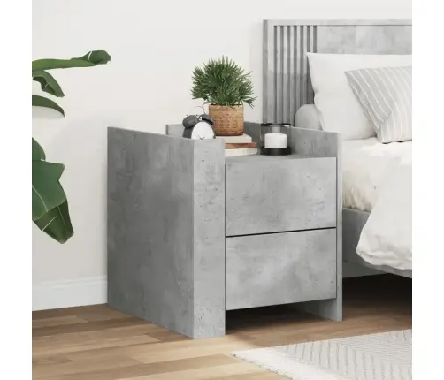 Naktsskapītis, Betona Pelēks, 45X50X50 Cm, Inženierijas Koks Vidaxl