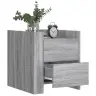 Naktsskapītis, Pelēka Ozolkoka, 45X50X50 Cm, Inženierijas Koks Vidaxl