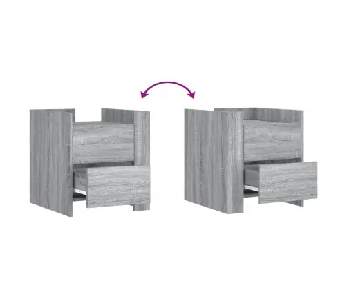 Naktsskapītis, Pelēka Ozolkoka, 45X50X50 Cm, Inženierijas Koks Vidaxl