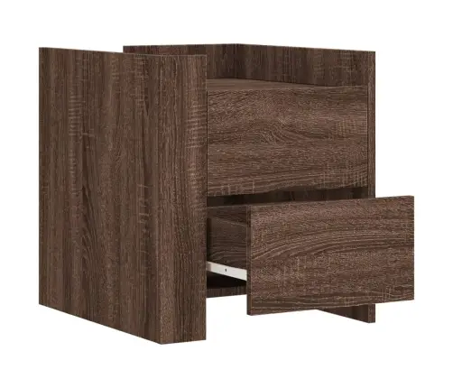 Naktinė Spintelė, Ruda Ąžuolo, 45X50X50cm Apdirbta Mediena
