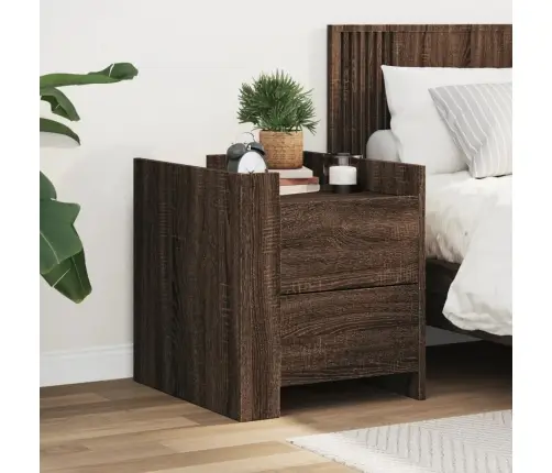 Naktinė Spintelė, Ruda Ąžuolo, 45X50X50cm Apdirbta Mediena