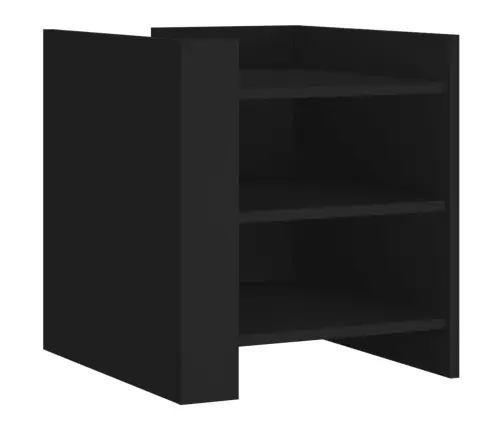 Naktinė Spintelė, Juodos Spalvos, 45X50X50cm Apdirbta Mediena