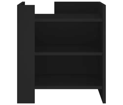 Naktinė Spintelė, Juodos Spalvos, 45X50X50cm Apdirbta Mediena