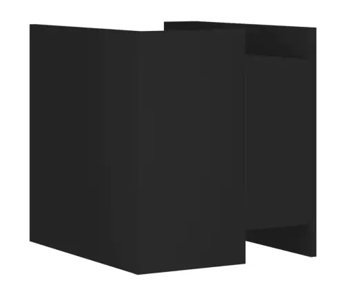 Naktinė Spintelė, Juodos Spalvos, 45X50X50cm Apdirbta Mediena