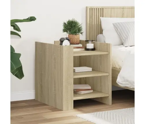 Naktinė Spintelė, Sonoma Ąžuolo, 45X50X50cm Apdirbta Mediena Naktinė Spintelė, Sonoma Ąžuolo, 45X50X50cm Apdirbta Mediena