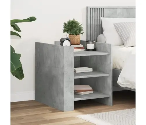 Naktsskapītis, Betona Pelēks, 45X50X50 Cm, Inženierijas Koks Vidaxl