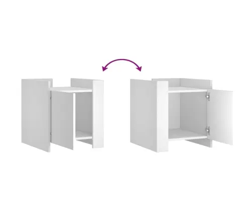 Öökapp, Valge, 45X50X50 cm Tehispuit