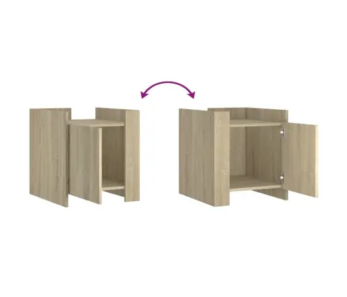 Naktsskapītis, Ozolkoka Krāsa, 45X50X50 Cm, Inženierijas Koks Vidaxl