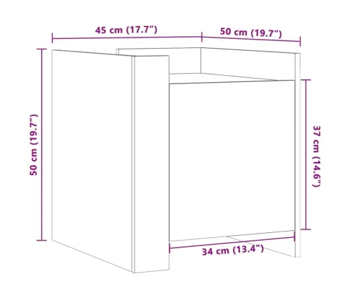 Öökapp, Betoonhall, 45X50X50 cm Tehispuit