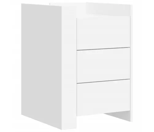 Naktsskapītis, Balts, 45X50X65 Cm, Inženierijas Koks Vidaxl