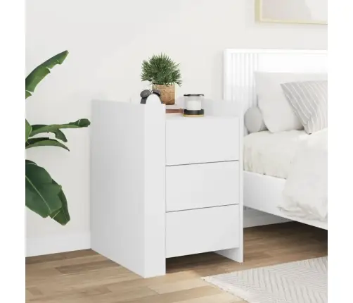 Naktsskapītis, Balts, 45X50X65 Cm, Inženierijas Koks Vidaxl