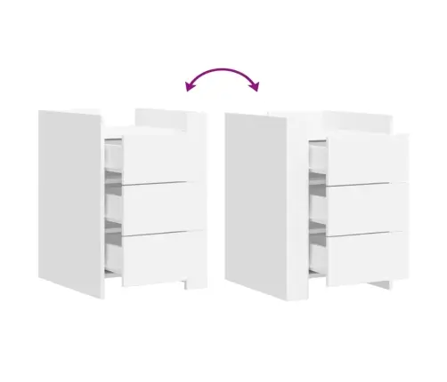 Naktsskapītis, Balts, 45X50X65 Cm, Inženierijas Koks Vidaxl