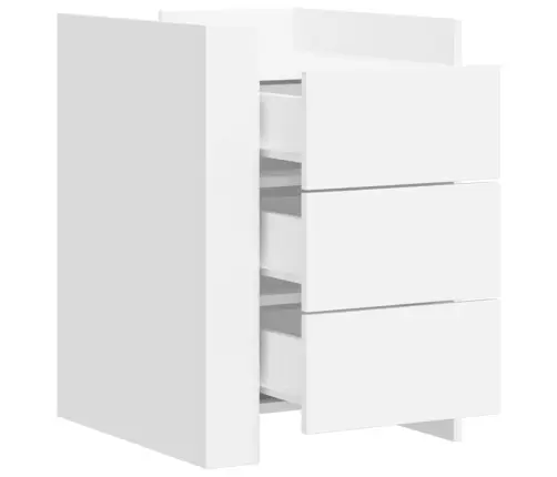 Naktsskapītis, Balts, 45X50X65 Cm, Inženierijas Koks Vidaxl