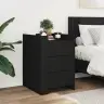 Naktsskapītis, Melns, 45X50X65 Cm, Inženierijas Koks Vidaxl