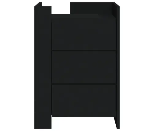 Naktsskapītis, Melns, 45X50X65 Cm, Inženierijas Koks Vidaxl