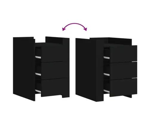 Naktsskapītis, Melns, 45X50X65 Cm, Inženierijas Koks Vidaxl