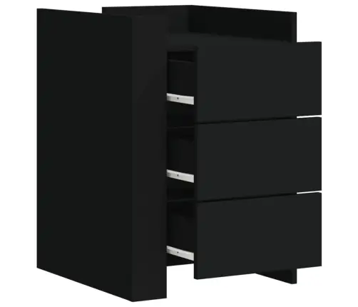 Naktsskapītis, Melns, 45X50X65 Cm, Inženierijas Koks Vidaxl