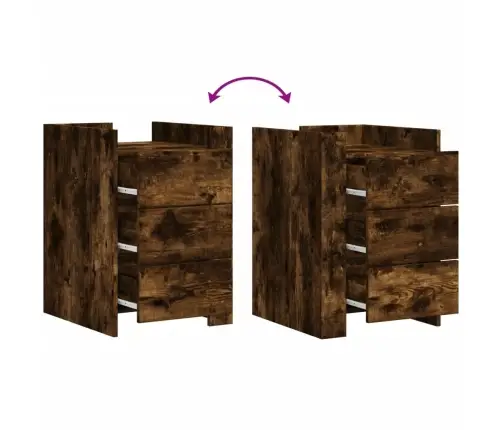 Naktsskapītis, Ozolkoka Krāsa, 45X50X65 Cm, Inženierijas Koks Vidaxl