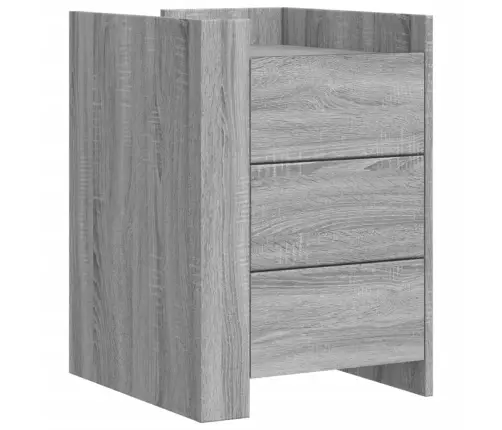 Naktsskapītis, Pelēka Ozolkoka, 45X50X65 Cm, Inženierijas Koks Vidaxl