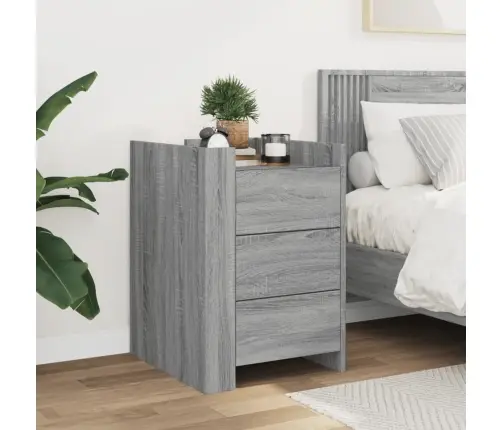 Naktsskapītis, Pelēka Ozolkoka, 45X50X65 Cm, Inženierijas Koks Vidaxl