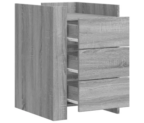 Naktsskapītis, Pelēka Ozolkoka, 45X50X65 Cm, Inženierijas Koks Vidaxl