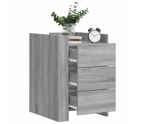 Naktsskapītis, Pelēka Ozolkoka, 45X50X65 Cm, Inženierijas Koks Vidaxl