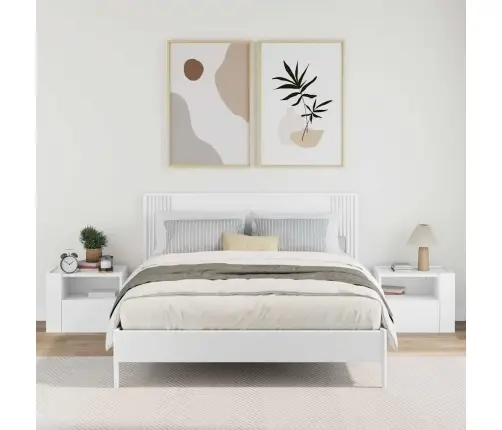 Sienas Naktsskapīši, 2 Gab., Balti, 45X30X35 Cm Vidaxl