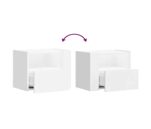 Sienas Naktsskapīši, 2 Gab., Balti, 45X30X35 Cm Vidaxl