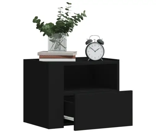 Sienas Naktsskapītis, Melns, 45X30X35 Cm Vidaxl