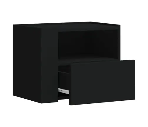 Sienas Naktsskapītis, Melns, 45X30X35 Cm Vidaxl