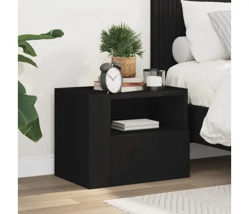 Sienas Naktsskapītis, Melns, 45X30X35 Cm Vidaxl