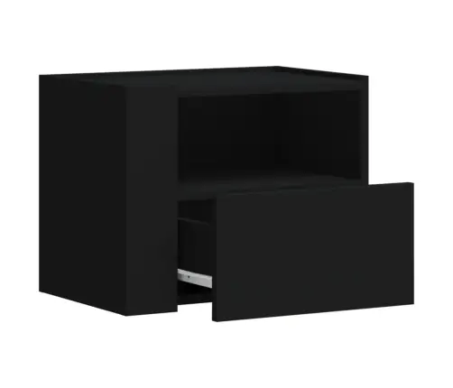 Sienas Naktsskapīši, 2 Gab., Melni, 45X30X35 Cm Vidaxl