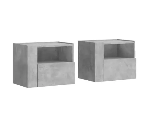 Sienas Naktsskapīši, 2 Gab., Betona Pelēki, 45X30X35 Cm Vidaxl
