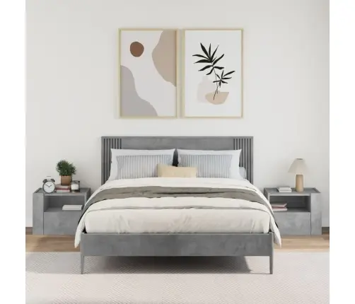 Sienas Naktsskapīši, 2 Gab., Betona Pelēki, 45X30X35 Cm Vidaxl