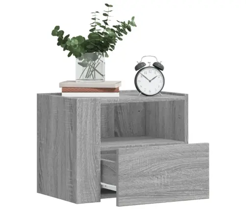 Sienas Naktsskapīši, 2 Gab., Pelēka Ozolkoka Krāsa, 45X30X35 Cm Vidaxl