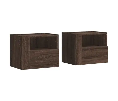 Seinale Kinnitatavad Öökapid 2 Tk, Pruun Tamm, 45X30X35 Cm