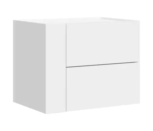 Sieninė Naktinė Spintelė, Baltos Spalvos, 45X30X35Cm