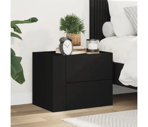 Sienas Naktsskapītis, Melns, 45X30X35 Cm Vidaxl