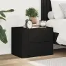 Sienas Naktsskapītis, Melns, 45X30X35 Cm Vidaxl